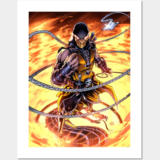 Scorpion Mortal Kombat Wall Art by Duh Dude